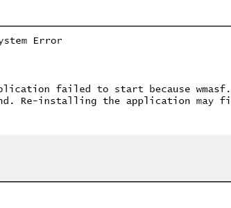 wmasf dll error 597200a9d088c00010f7a763