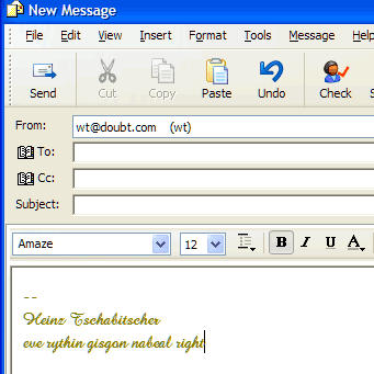 Vytvořte novou zprávu v aplikaci Outlook Express