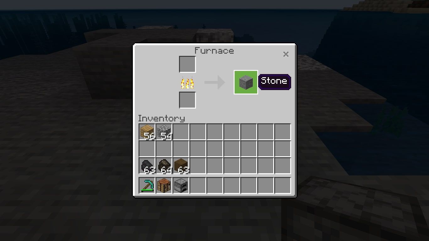 Nabídka Stone in the Furnace v Minecraftu