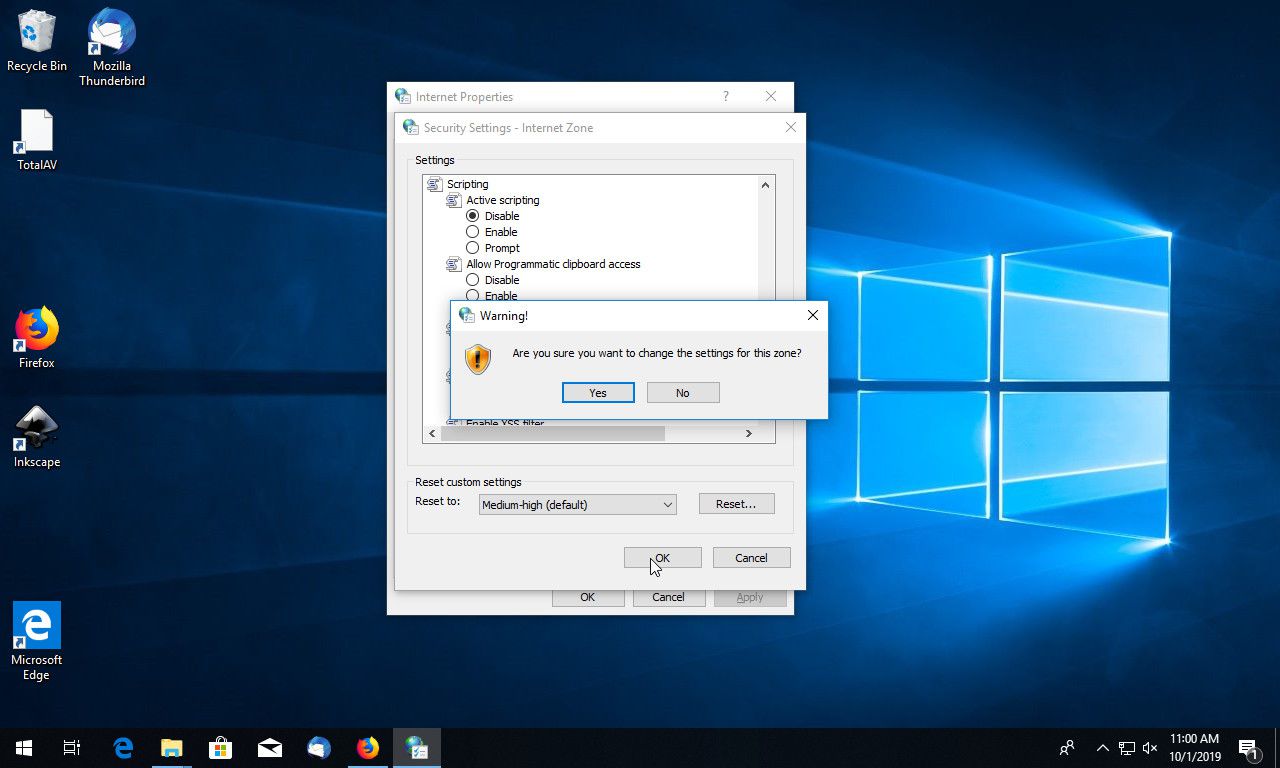 Windows 10 potvrzují změnu nastavení internetu