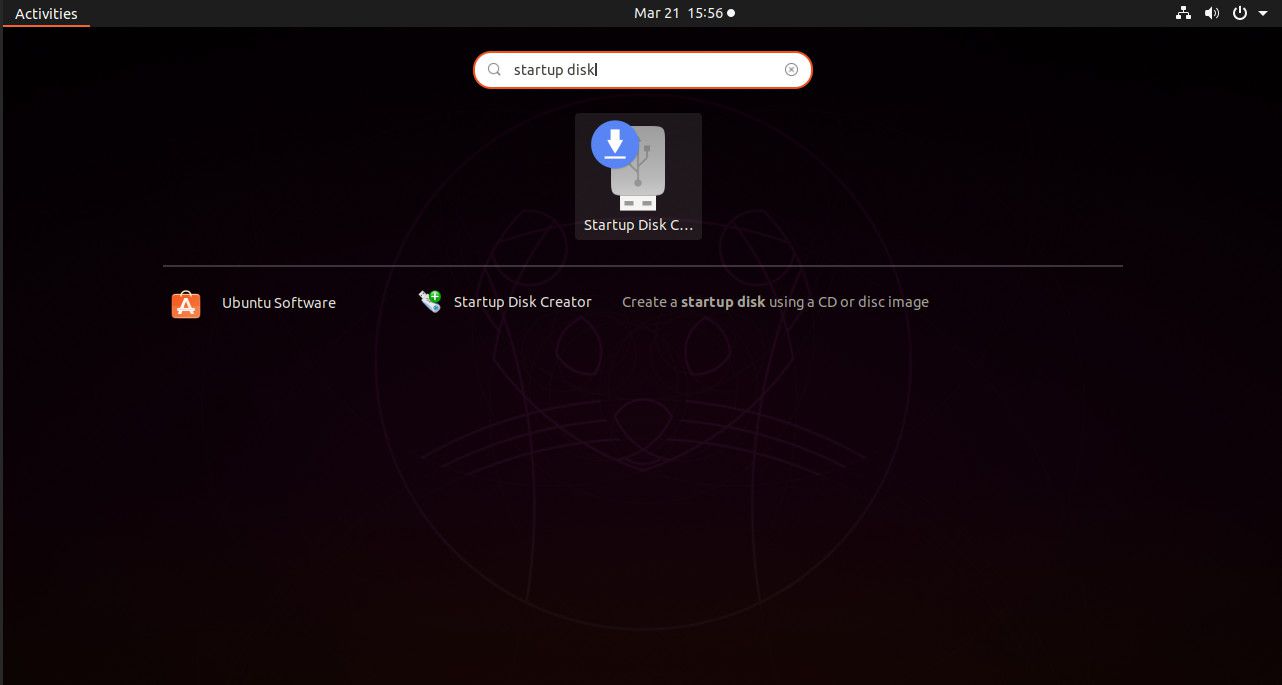 Vyhledávání v Ubuntu Startup Disk Creator