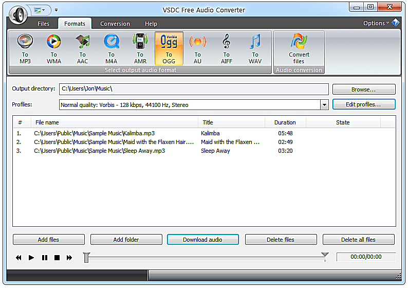 VSDC Free Audio Converter ve Windows 7