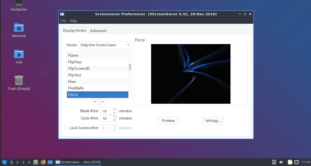 Nastavení spořiče obrazovky Lubuntu