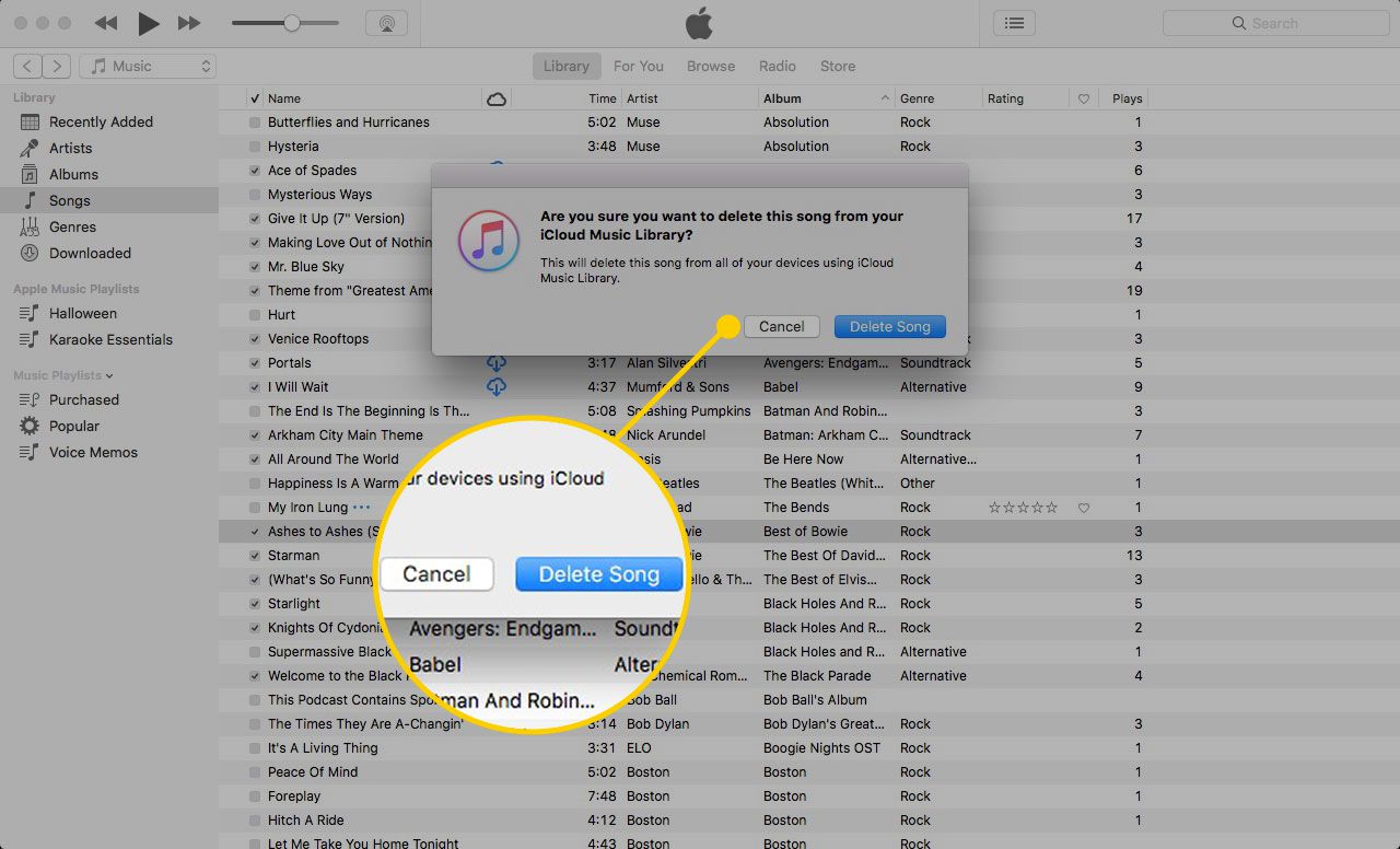 Odstranit možnosti skladby v iTunes