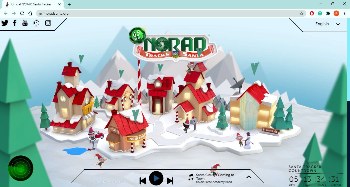 Web NORAD Santa Tracker