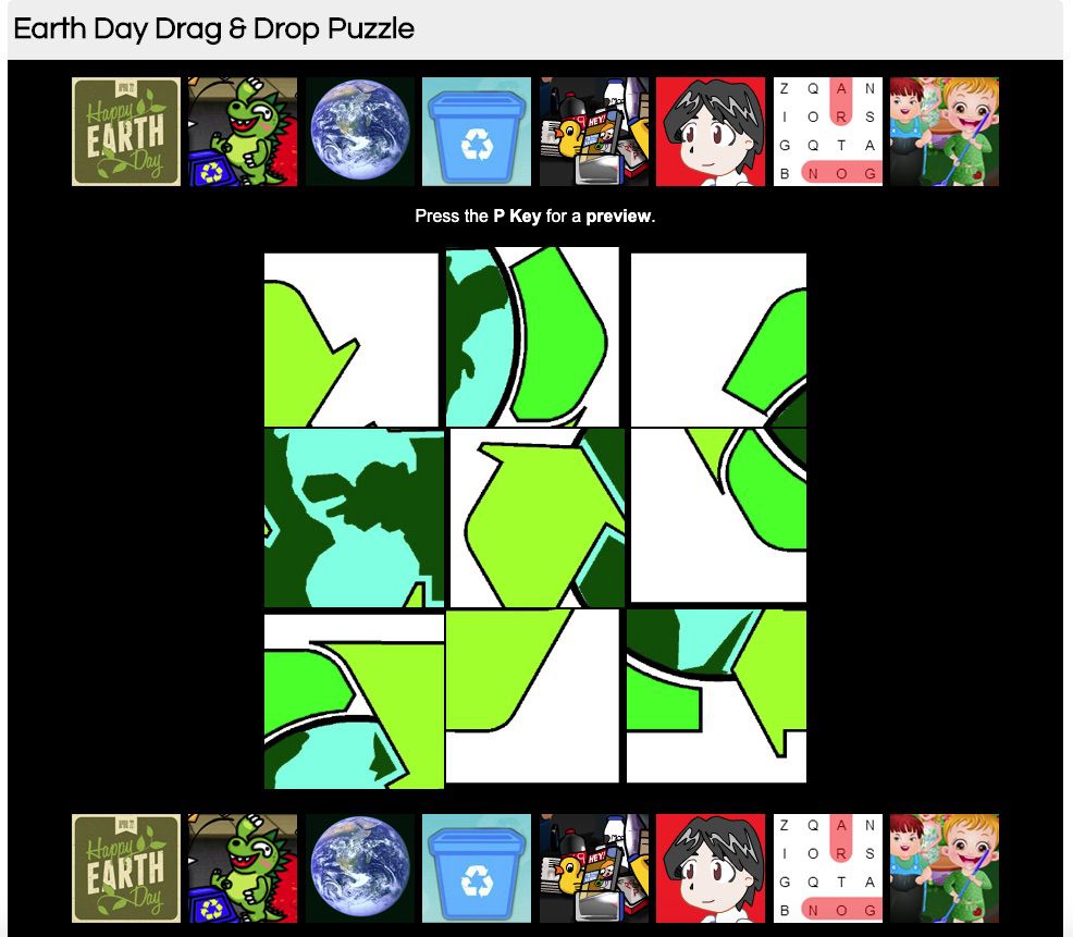 Den Země Drag and Drop puzzle 