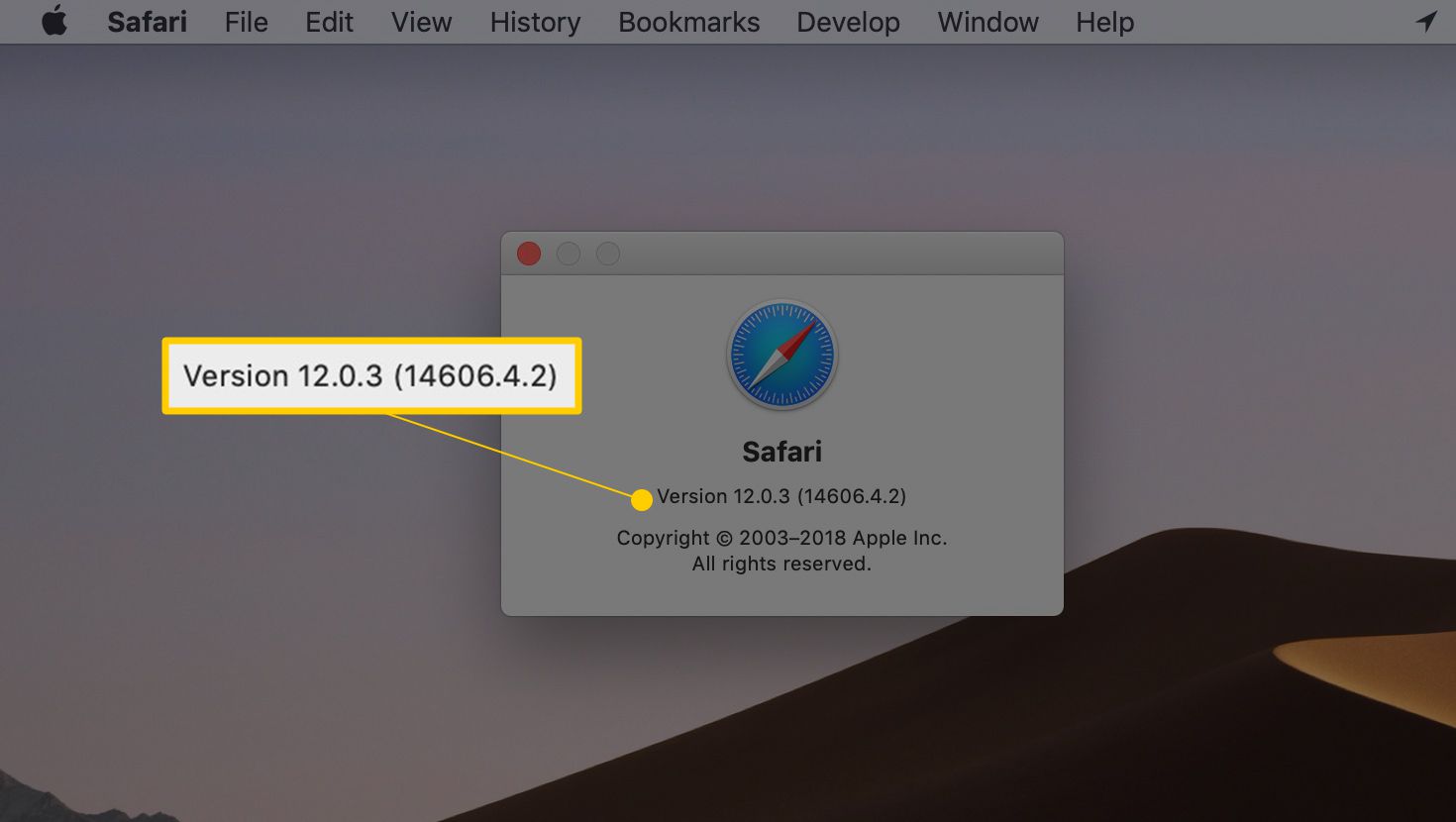 Okno Safari verze 12.0.3 v systému macOS