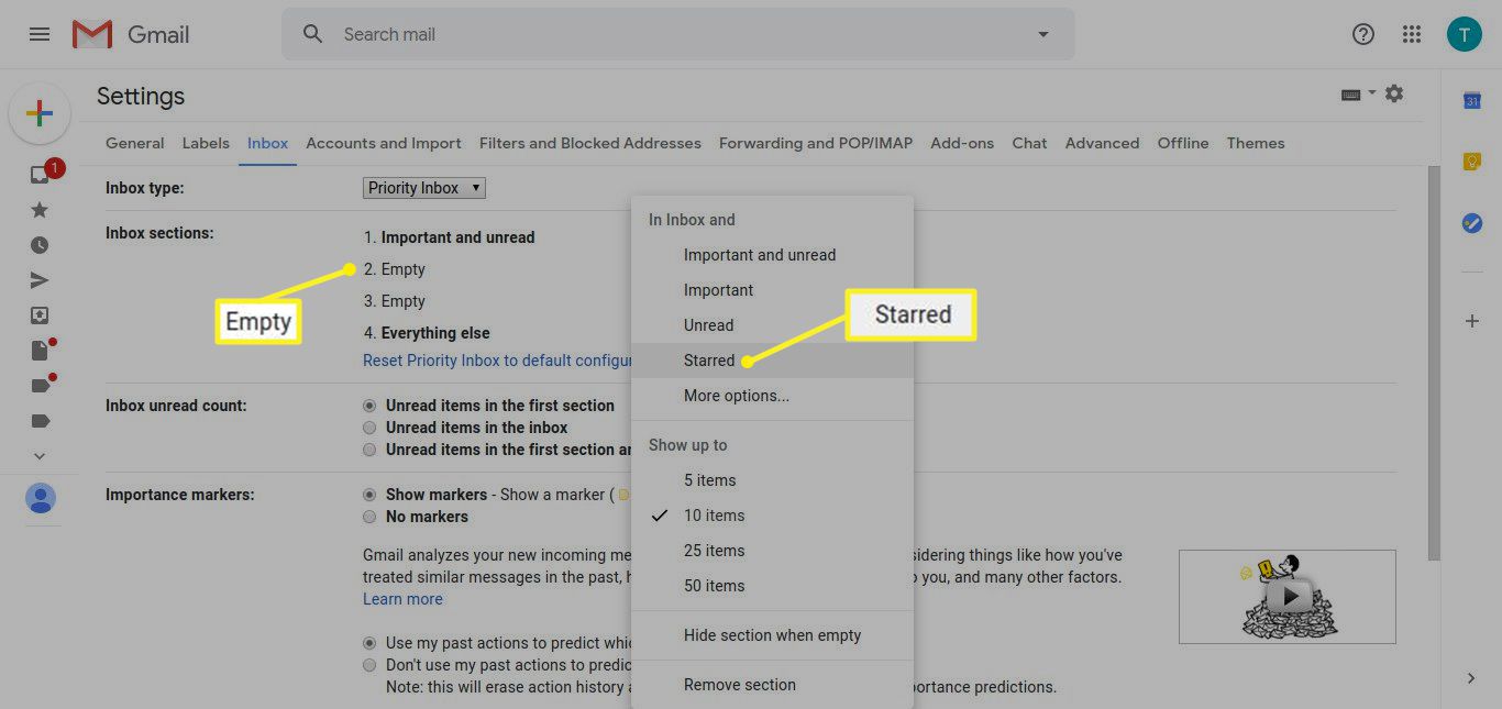 Gmail přidat novou sekci prioritní doručené pošty