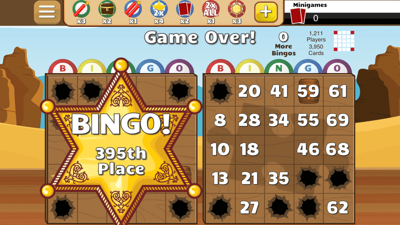 Snímek obrazovky, jak vyhrát Bingo v Bingo Showdown