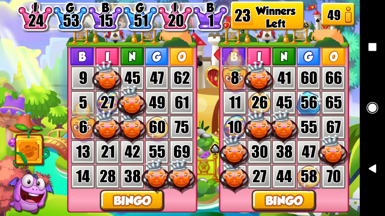 Snímek obrazovky hry Bingo Dragon na Androidu