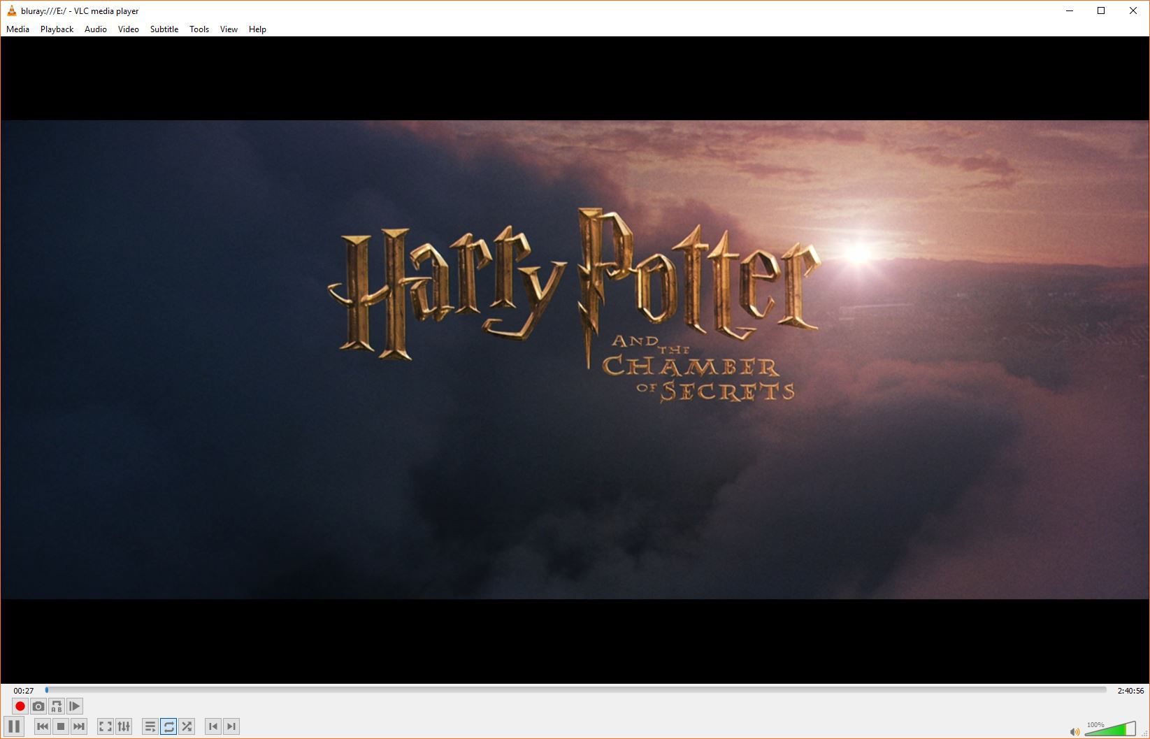 Snímek obrazovky Blu-ray přehrávaného ve VLC ve Windows 10.