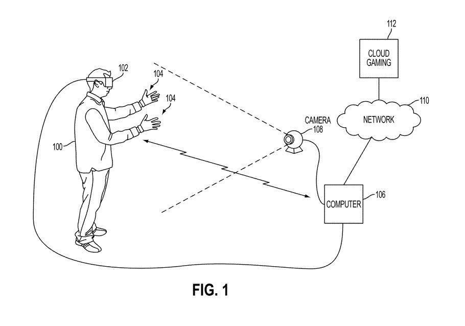 Nákres amerického patentu Sony zobrazující cloudovou hru