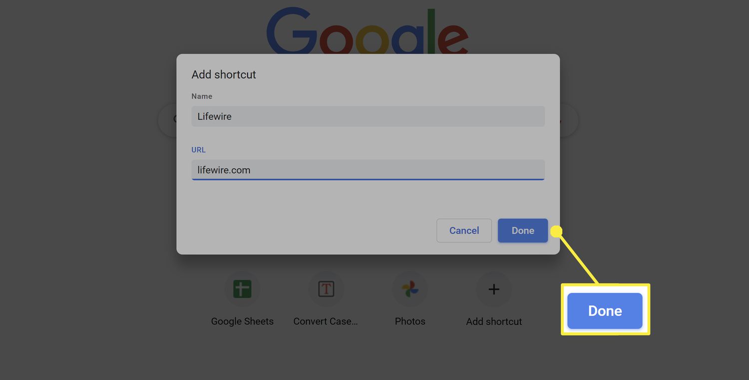 Přidejte vlastní zástupce v prohlížeči Google Chrome.