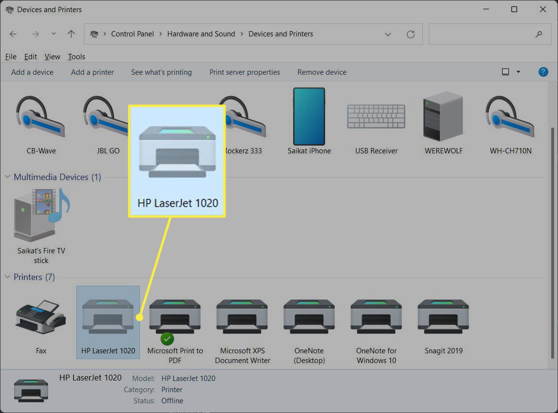 HP Laserjet v tiskárnách Windows 11